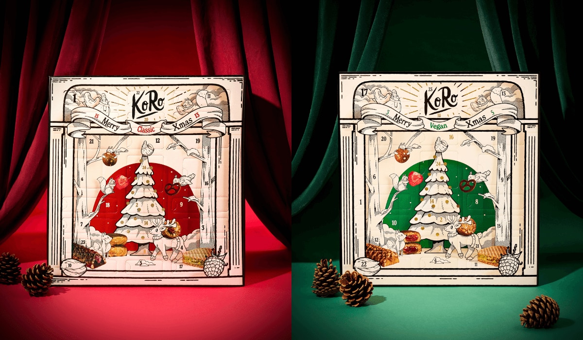 KoRo Adventskalender 2025 in roter und grüner Version