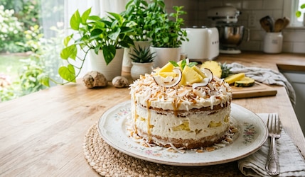 Kokos-Ananas Eistorte - Die Traumtorte für heiße Tage