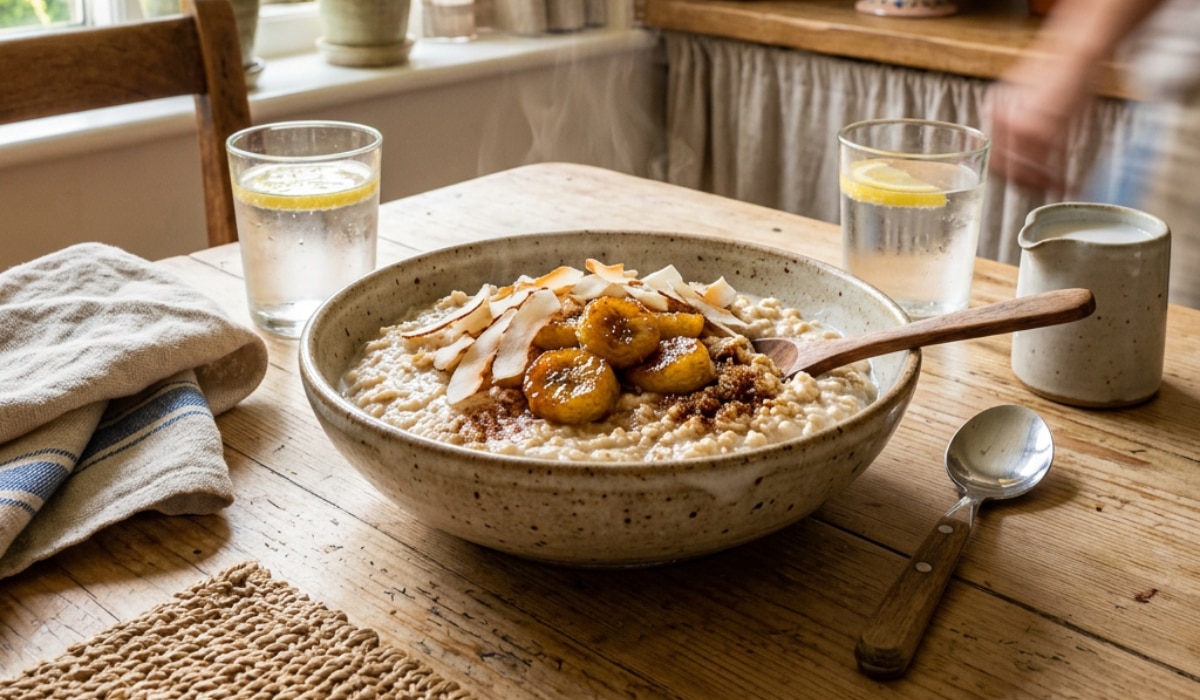 Kokos Porridge mit Banane