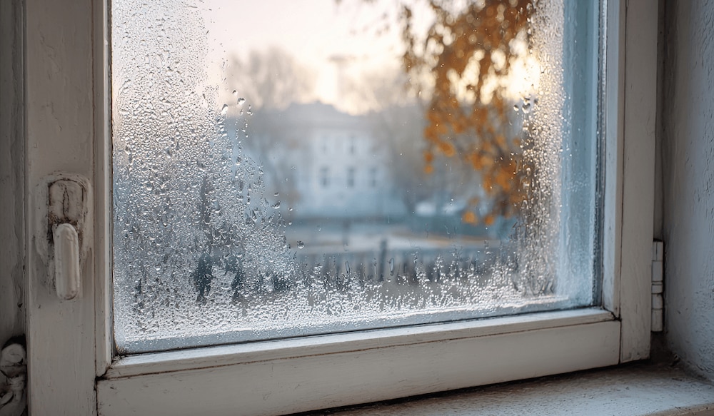 Kondenswasser am Fenster 