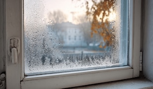 Kondenswasser am Fenster 