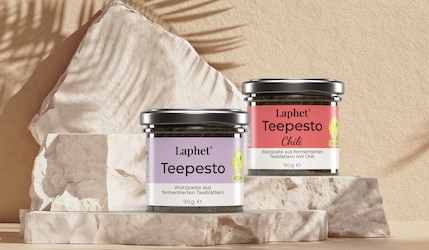 Laphet Teepesto im Glas