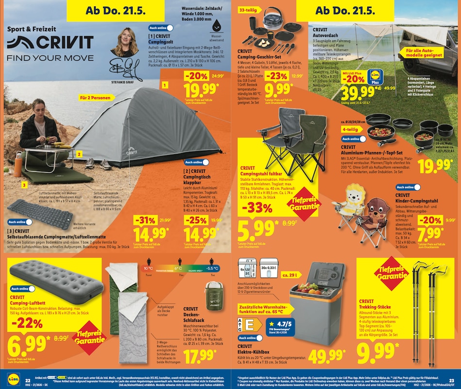 Lidl Camping-Deals im Prospekt ab dem 21.05.2026