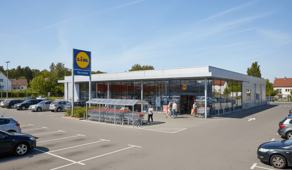 Lidl Filiale mit Parkplatz