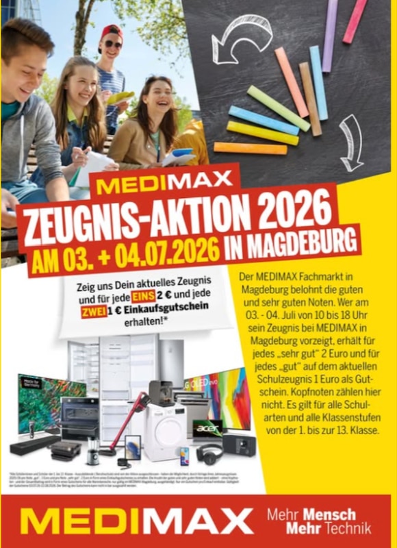 MEDIMAX Zeugnisaktion 2026 Magdeburg