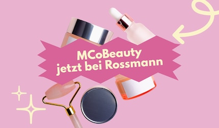MCoBeauty Produkte auf rosa Hintergrund