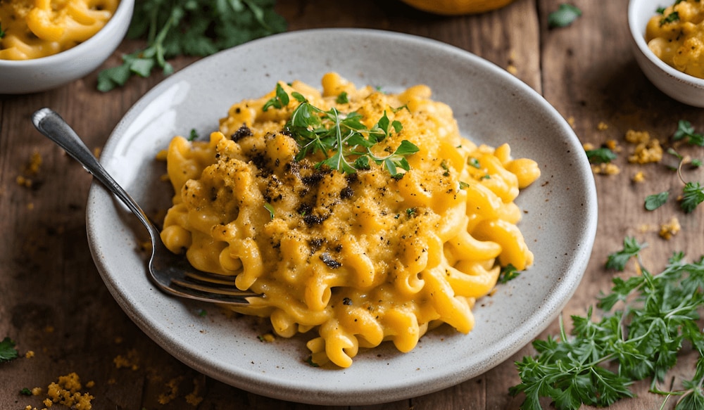 Veganes Mac and Cheese mit Butternutkürbis