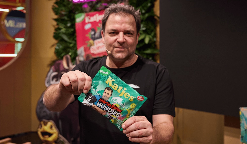 Martin Rütter katjes Hundjes Fruchtgummi 2025 Packshot mit Martin Rütter