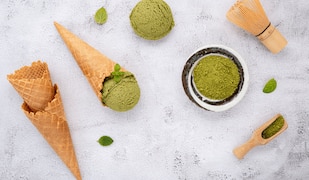 Rezept für leckeres Matcha-Hafer-Eis 