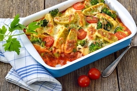 Maultaschen Auflauf mit Tomatensauce