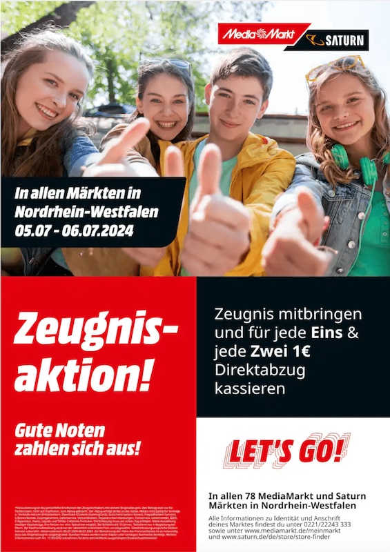 Media Markt Saturn Zeugnisaktion 2024 NRW