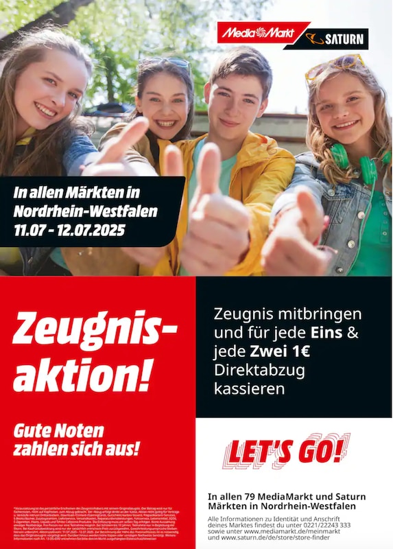 Media Markt Saturn Zeugnisaktion 2025 NRW