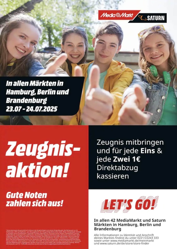 MediaMarkt Zeugnisaktion 2025 Berlin und Brandenburg
