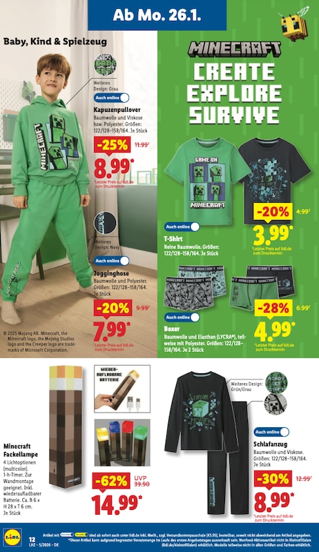 Minecraft Kollektion im Lidl Prospekt 26.01.2026