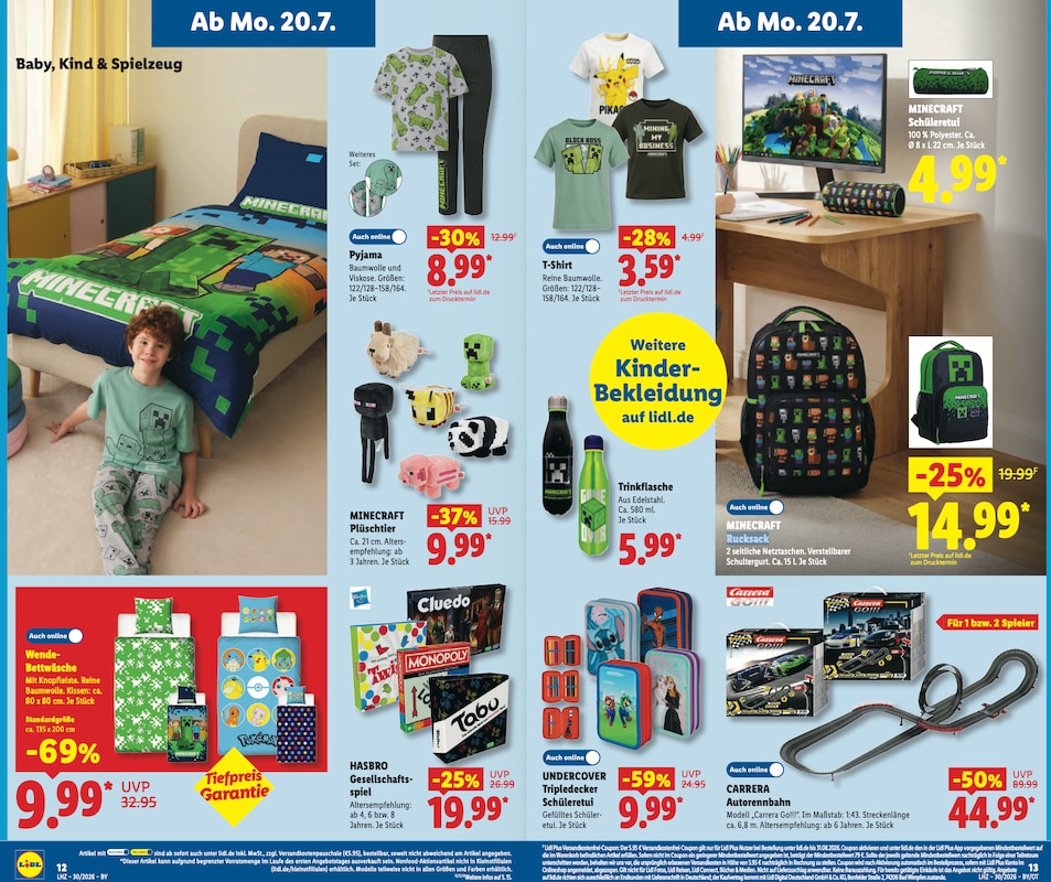 Minecraft Kollektion im Lidl Prospekt ab 20.07.2026