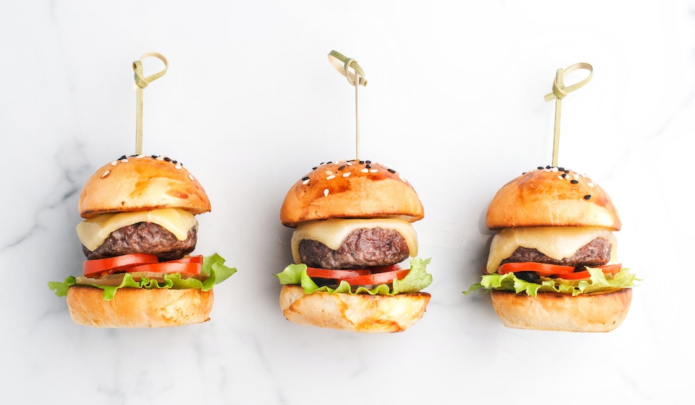 Mini Burger nebeneinander