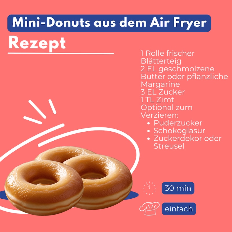 Mini-Donuts aus dem Air Fryer