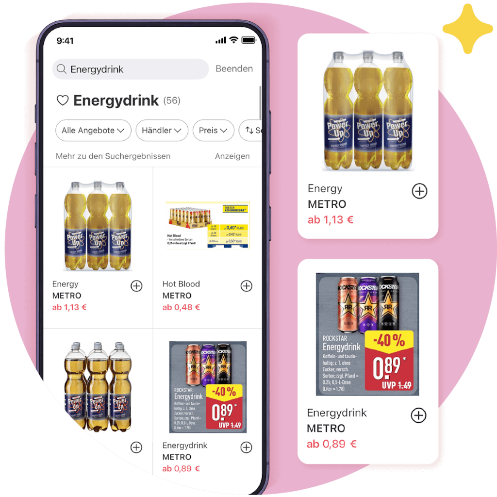 Lieblingsprodukte in der kaufDA App speichern & Benachrichtigungen zu neuen Angeboten und Prospekten erhalten