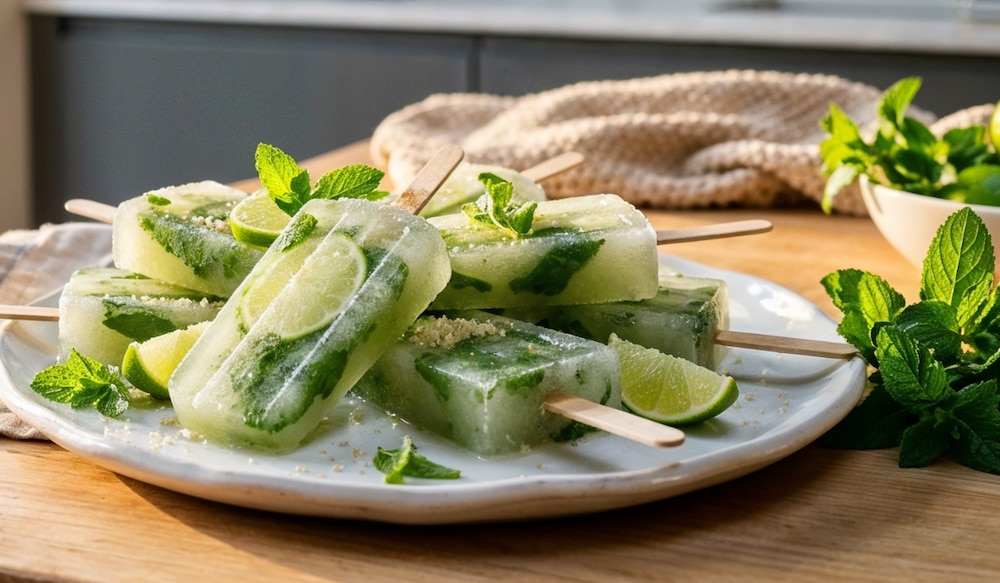 Mojito-Eis am Stiel: Unser Rezept für das Cocktail-Eis