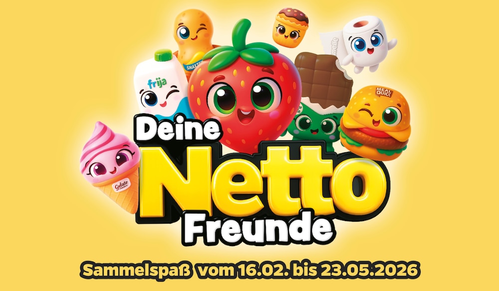 Netto Freunde Treueaktionn 2026 mit Kuscheltieren und Aktionszeitraum