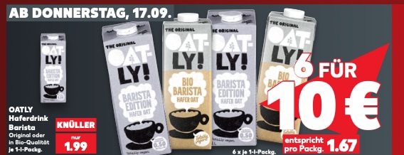Oatly Angebot im Kaufland Prospekt 21.09.2026