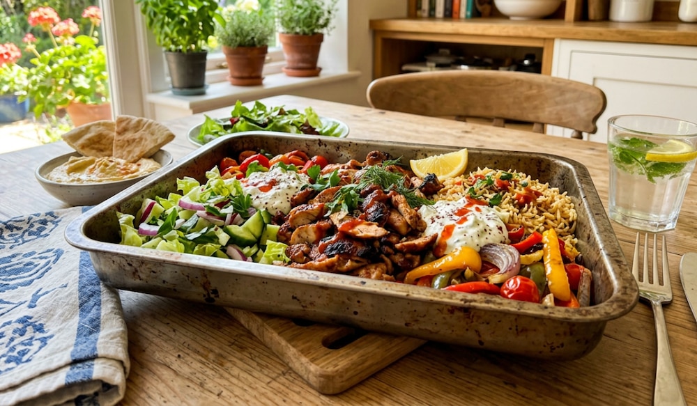 One Tray Chicken Döner Bowl vom Blech