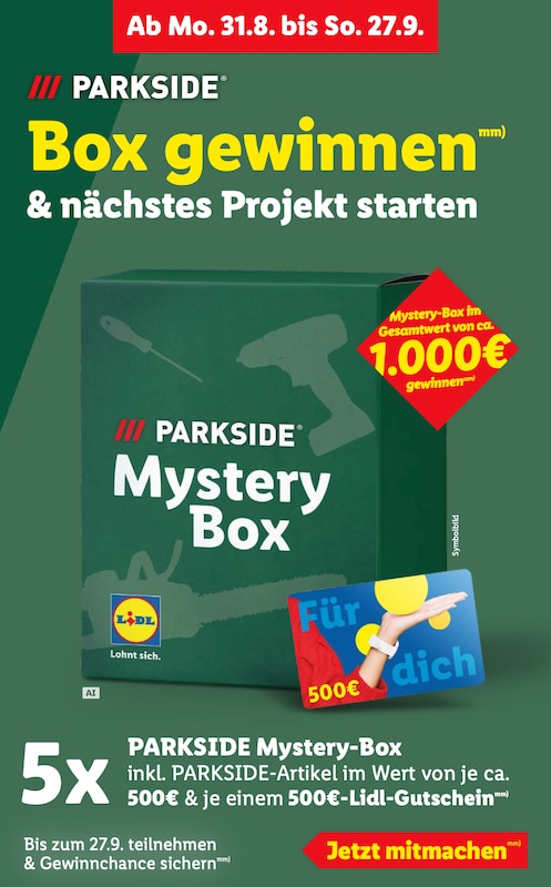 Parkside Mystery-Box im Lidl Prospekt ab 31.08.2026