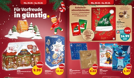 Auswahl von Adventskalendern bei Penny