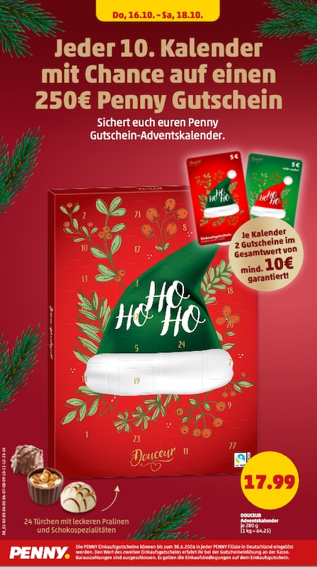 Penny Gutschein Adventskalender 2025 im Penny Prospekt KW42