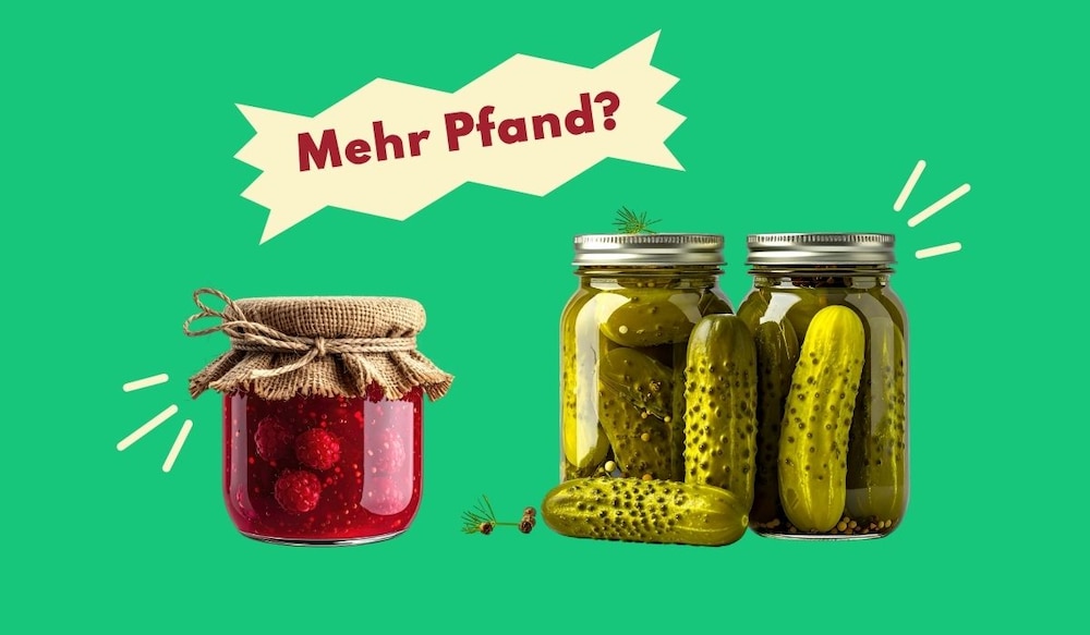 Marmelade und Gurken in Glas-Konserve