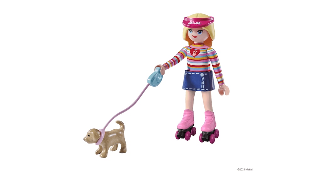 Playmobil Barbie mit Rollschuhen und Hund