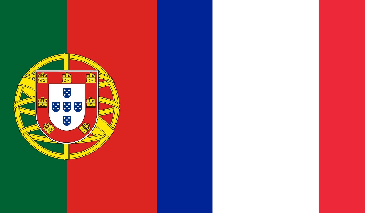 Portugal Flagge und Frankreich Flagge