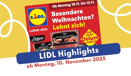 Lidl Prospekt KW 46/25 vor gelbem Hintergrund