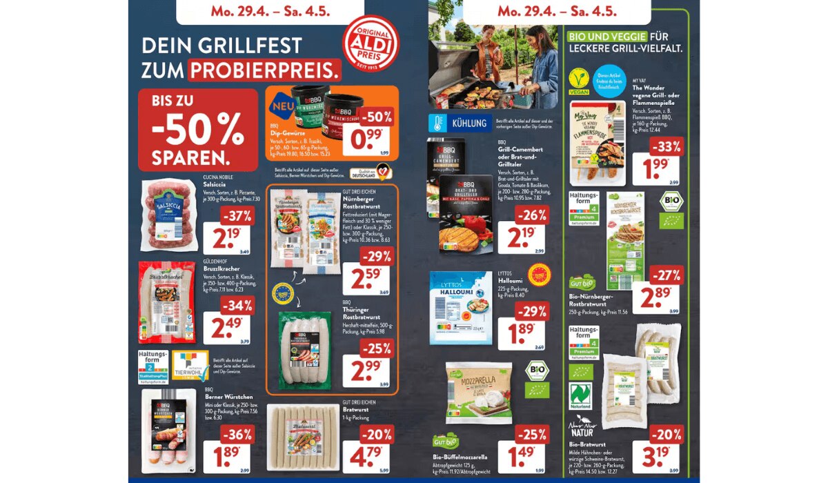 Grill-Angebote bei ALDI Süd KW18