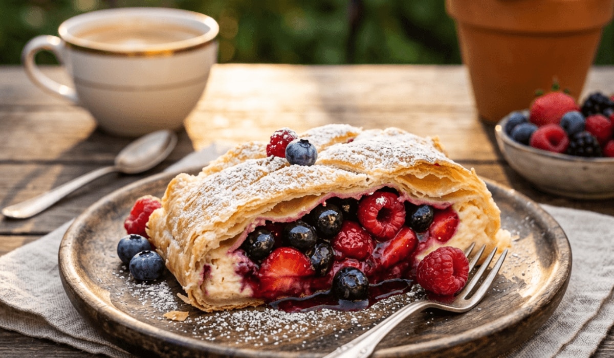 Quarkstrudel mit Beeren