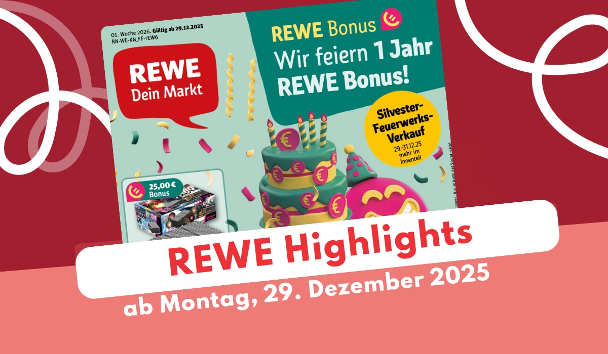 REWE Prospekt 29.12.2025 mit Partyartikeln zu Silvester! REWE Prospekt 29.12.2025 mit Partyartikeln zu Silvester!