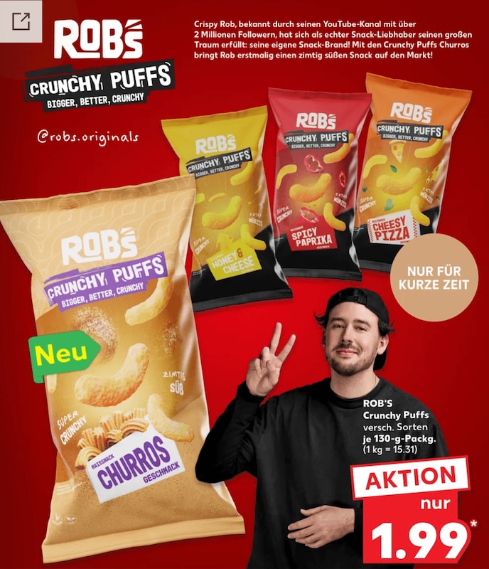 ROB's Crunchy Puffs Churros von Crispy Rob bei Kaufland