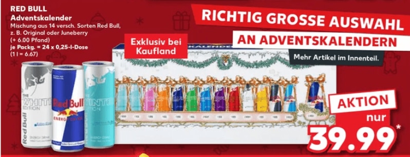 Red Bull Adventskalender 2024 bei Kaufland Hier Infos zu Preis, Inhalt