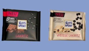 Ritter Sport Lakritz weiß und dunkel Packshot 2025