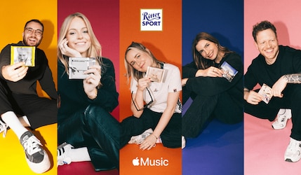 Ritter Sport Schokolade mit Albumcover in Kooperation mit Apple Music