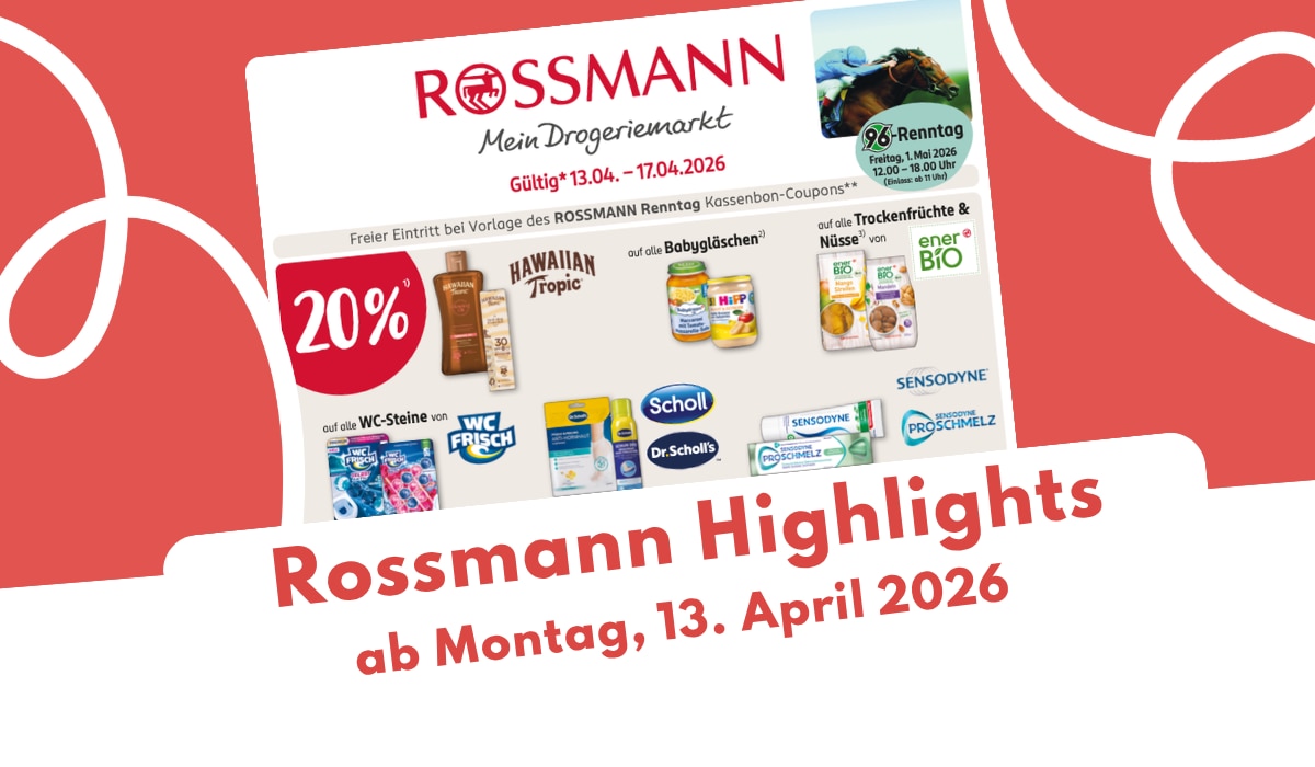 Rossmann Prospekt ab 13.04.2026 mit Deals für Beauty und Fahrrad!