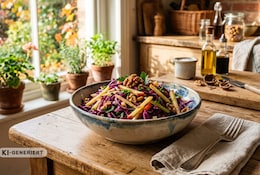Rotkohlsalat in einer Schüssel