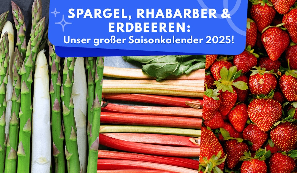 Saisonkalendern Spargel, Rhabarber, Erdbeere 2025 Header Image