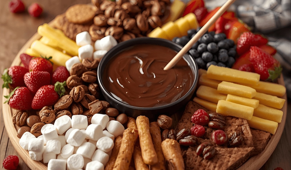 Schoko-Fondue-Snackboard