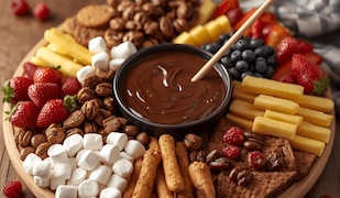 Schoko-Fondue-Snackboard