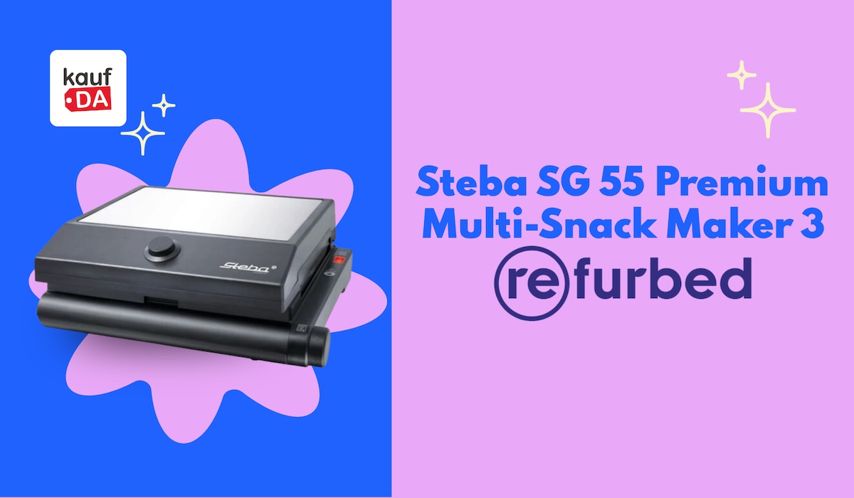 Steba SG 55 Premium Multi-Snack Maker auf blauem Hintergrund