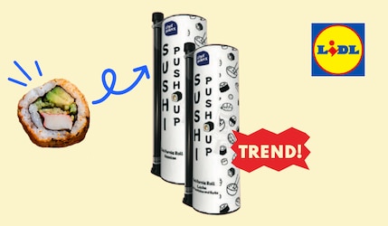 Sushi Push Up von Lidl mit Lidl Logo