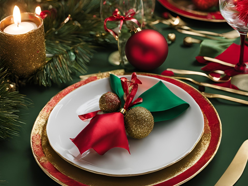 weihnachtlich dekorierter Tisch