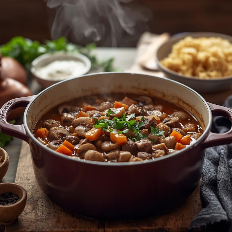 Veganes Pilzgulasch mit Möhren - Rezept bei kaufDA