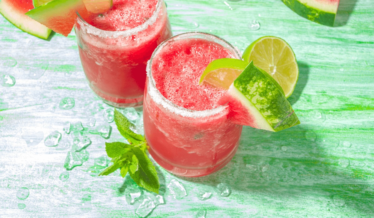 Wassermelonen-Frosé in einem Glas